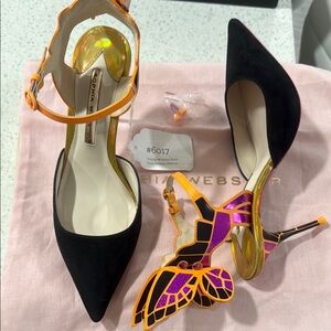 Sophia Webster Black and Orange Women's Heels size 38 M